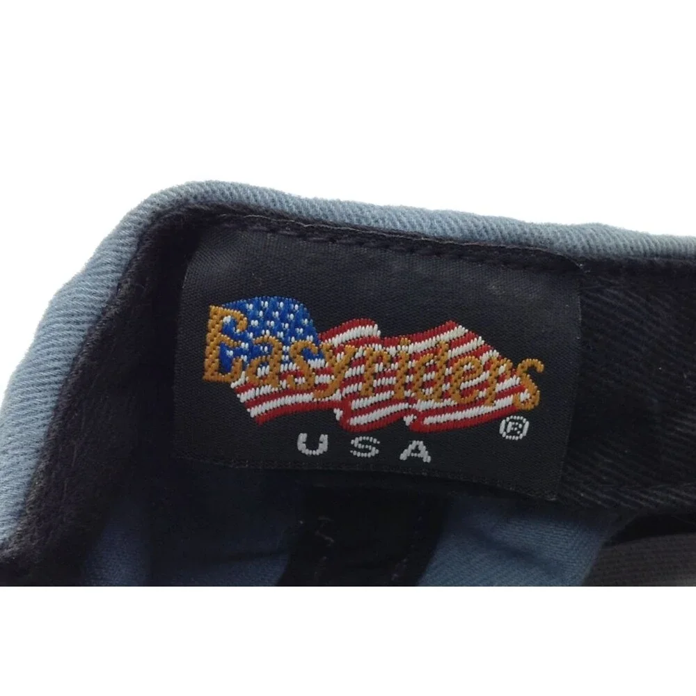 Vtg Easy Riders Quick Throttle Hat Cap Light Blue Moto Biker Rebel Snapback USA